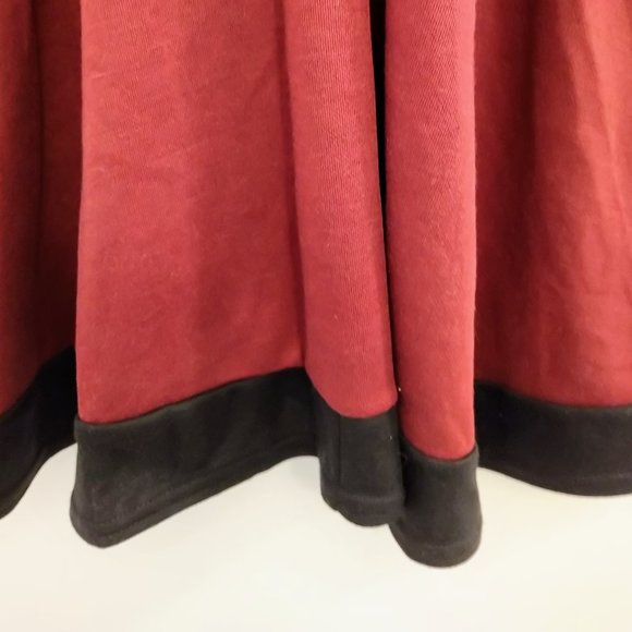 Women Burgundy Red V-Neck Tunic - Picture 3 of 4